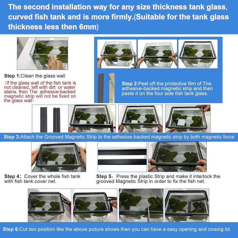 NestBasics Magnetic Aquarium lid Fish Tank Hood top Cover Anti-Jumping net Cover mesh to Protect Fishs Jumping Out of Fishes Tank Hoods - Image 3